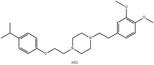 Piperazine, 1-[2-(3,4-dimethoxyphenyl)ethyl]-4-[2-[4-(1-methylethyl)phenoxy]ethyl]-, dihydrochloride Struktur