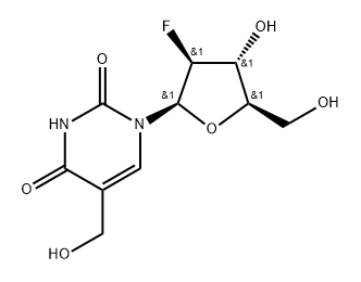 2'-Deoxy-2'-fluoro-5-hydroxymethyl arabinouridine Struktur