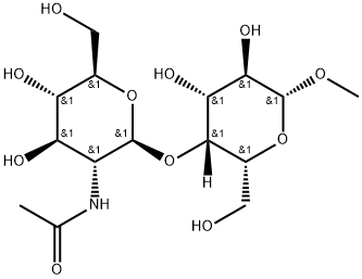 Methyl 4-O-(2-acetamido-2-deoxy-β-D-glucopyranosyl)-β-D-galactopyranoside Struktur