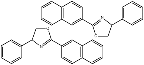 Oxazole, 2,2'-(1R)-[1,1'-binaphthalene]-2,2'-diylbis[4,5-dihydro-4-phenyl-, (4S,4'S)- Struktur