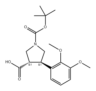 1,?3-?Pyrrolidinedicarboxy?lic acid, 4-?(2,?3-?dimethoxyphenyl)?-?, 1-?(1,?1-?dimethylethyl) ester, (3S,?4R)?- Struktur