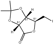 D-Ribonic acid, 5-deoxy-5-iodo-2,3-O-(1-methylethylidene)-, γ-lactone Struktur