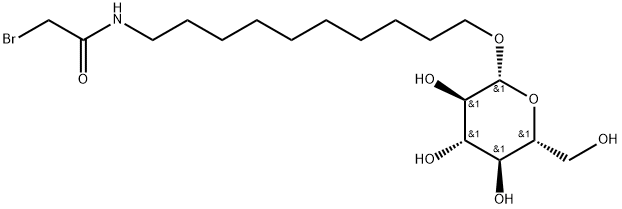 10-N-(bromoacetyl)amino-1-decylglucopyranoside Struktur