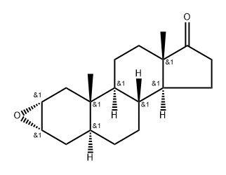 Androstan-17-one, 2,3-epoxy-, (2α,3α,5α)- Struktur