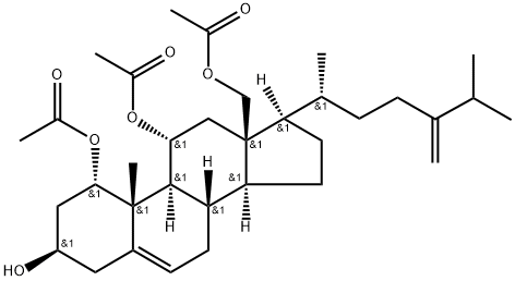 Ergosta-5,24(28)-diene-1α,3β,11α,18-tetraol 1,11,18-triacetate Struktur