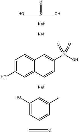 2-Naphthalenesulfonic acid, 6-hydroxy-, monosodium salt, reaction products with m-cresol, formaldehyde and sodium bisulfite, sodium salts Struktur