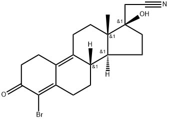 (17α)-4-Bromo-17-hydroxy-3-oxo-19-norpregna-4,9-diene-21-nitrile Struktur