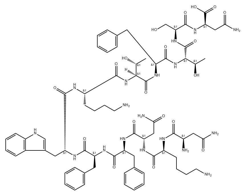 somatostatin, des-Ala(1)-des-Gly(2)-Trp(8)-Asn(3,14)- Struktur