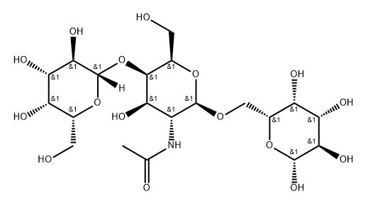 galactopyranosyl(1-4)-N-acetylgalactosaminyl(1-6)galactose Struktur