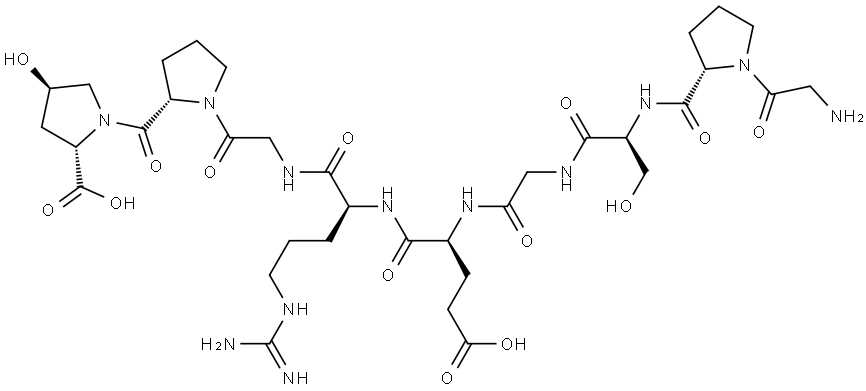 L-Proline, glycyl-L-prolyl-L-serylglycyl-L-α-glutamyl-L-arginylglycyl-L-prolyl-4-hydroxy-, (4R)- Struktur