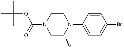 1-Piperazinecarboxylic acid, 4-(4-bromophenyl)-3-methyl-, 1,1-dimethylethyl ester, (3R)- Struktur