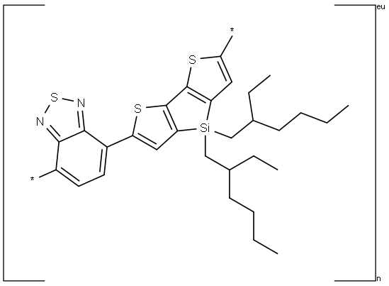 Poly[2,1,3-benzothiadiazole-4,7-diyl[4,4-bis(2-ethylhexyl)-4H-silolo[3,2-b:4,5-b']dithiophene-2,6-diyl]] Struktur