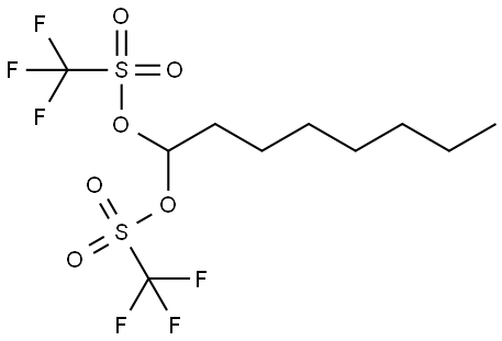 Methanesulfonic acid, 1,1,1-trifluoro-, 1,1'-octylidene ester Struktur