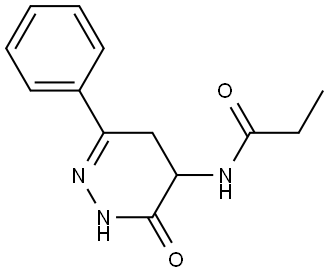 N-(3-oxo-6-phenyl-2,3,4,5-tetrahydropyridazin-4-yl)propanamide Struktur