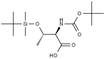 N-(tert-butoxycarbonyl)-O-(tert-butyldimethylsilyl)-D-threonine Struktur