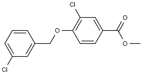 methyl 3-chloro-4-((3-chlorobenzyl)oxy)benzoate Struktur