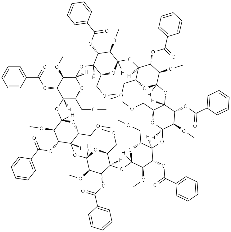 β-Cyclodextrin, 2A,2B,2C,2D,2E,2F,2G,6A,6B,6C,6D,6E,6F,6G-tetradeca-O-methyl-, heptabenzoate (9CI)