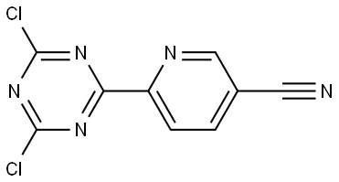 2,6-Dichloro-4-(5'-cyano-2'-pyridyl)triazine Struktur