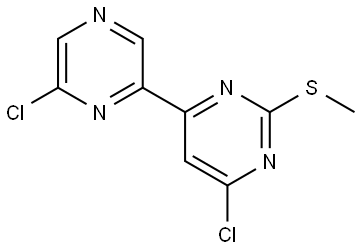 6,6'-Dichloro-2-methylthio-4-(2'-pyrazinyl)pyrimidine Struktur