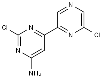 2,6'-Dichloro-6-amino-4-(2'-pyrazinyl)pyrimidine Struktur