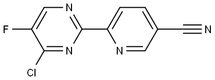 4-Chloro-5-fluoro-2-(5'-cyano-2'-pyridyl)pyrimidine Struktur