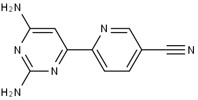 2,6-Diamino-4-(5'-cyano-2'-pyridyl)pyrimidine Struktur