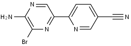 6-Bromo-5-amino-2-(5'-cyano-2'-pyridyl)pyrazine Struktur