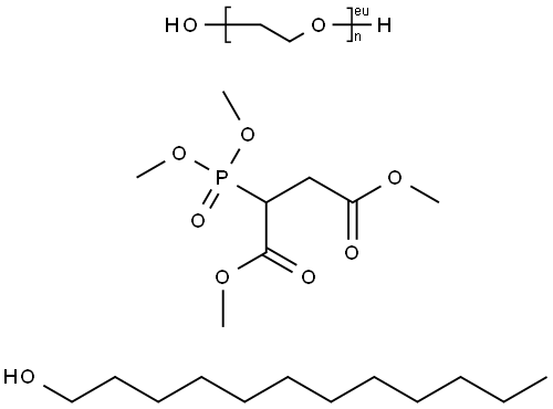 Butanedioic acid, (dimethoxyphosphinyl)-, dimethyl ester, reaction products with lauryl alc. and polyethylene glycol Struktur