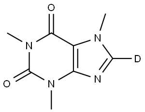 1,3,7-trimethyl-3,7-dihydro-1H-purine-2,6-dione-8-d Struktur