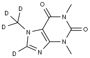 1,3-dimethyl-7-(methyl-d3)-3,7-dihydro-1H-purine-2,6-dione-8-d Struktur