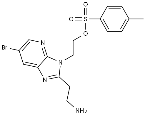 3H-Imidazo[4,5-b]pyridine-3-ethanol, 2-(2-aminoethyl)-6-bromo-, 3-(4-methylbenzenesulfonate) Struktur