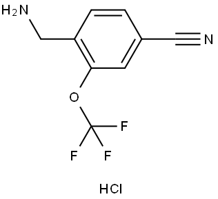 Benzonitrile, 4-(aminomethyl)-3-(trifluoromethoxy)-, hydrochloride (1:1) Struktur