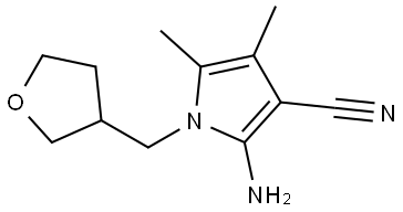 2-amino-4,5-dimethyl-1-(oxolan-3-ylmethyl)pyrrole-3-carbonitrile Struktur