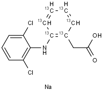 [2-(2,6-Dichlorophenylamino)phenyl13C6]acetic acid sodium salt hemi(nonahydrate) Struktur