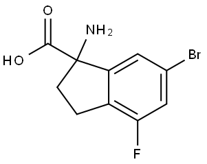 1-Amino-6-bromo-4-fluoro-2,3-dihydro-1H-indene-1-carboxylic acid Struktur