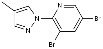 3,5-Dibromo-2-(4-methyl-1H-pyrazol-1-yl)pyridine Struktur