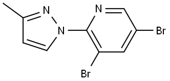 3,5-Dibromo-2-(3-methyl-1H-pyrazol-1-yl)pyridine Struktur