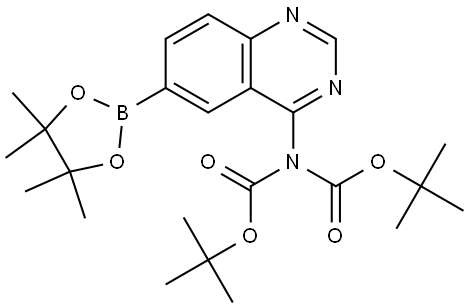 N,N-di(tert-butoxycarbonyl)-6-(4,4,5,5-tetramethyl-1,3,2-dioxaborolan-2-yl)quinazolin-4-amine Struktur