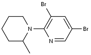 3,5-Dibromo-2-(2-methylpiperidin-1-yl)pyridine Struktur