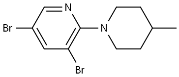 3,5-Dibromo-2-(4-methylpiperidin-1-yl)pyridine Struktur