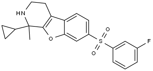 1-cyclopropyl-7-((3-fluorophenyl)sulfonyl)-1-methyl-1,2,3,4-tetrahydrobenzofuro[2,3-c]pyridine Struktur