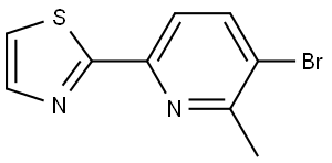 2-(5-bromo-6-methylpyridin-2-yl)thiazole Struktur