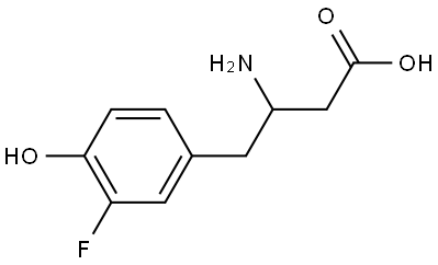 3-amino-4-(3-fluoro-4-hydroxyphenyl)butanoic acid Struktur