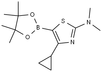 4-Cyclopropyl-2-(dimethylamino)thiazole-5-boronic acid pinacol ester Struktur