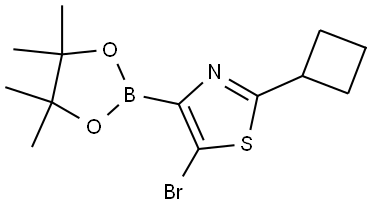 5-Bromo-2-(cyclobutyl)thiazole-4-boronic acid pinacol ester Struktur