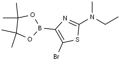 5-Bromo-2-(methylethylamino)thiazole-4-boronic acid pinacol ester Struktur