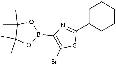 5-Bromo-2-(cyclohexyl)thiazole-4-boronic acid pinacol ester Struktur