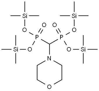 Phosphonic acid, P,P'-(4-morpholinylmethylene)bis-, P,P,P',P'-tetrakis(trimethylsilyl) ester Struktur