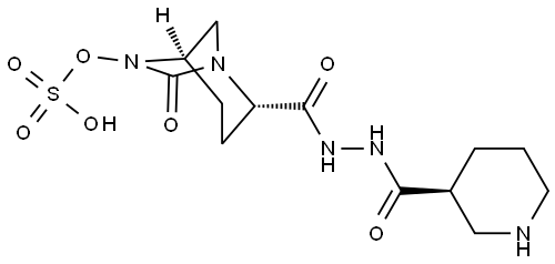 (1R,2S,5R)-7-oxo-2-(2-((S)-piperidine- 3-carbonyl)hydrazine-1-carbonyl) -1,6- diazabi cyclo[3.2.1]octan-6-yl hydrogen sulfate