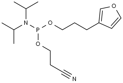 2-cyanoethyl (3-(furan-3-yl)propyl) diisopropylphosphoramidite Structure